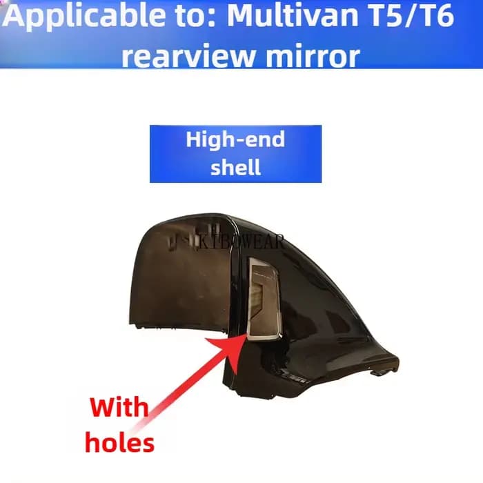 Cadre de couverture de rétroviseur latéral, fond en verre pour VW Transporter Multivan 2010 – 2021 Amarok Caravelle 2014-2019 T5 T6, capuchon de remplacement