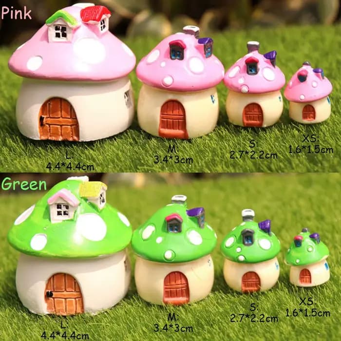 Mini maison de champignons Miniature en résine, Micro paysage, Terrarium féerique, accessoires de jardin, décorations artisanales colorées, 4 tailles