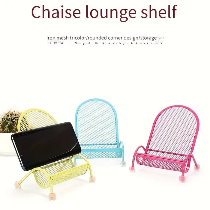 Support de téléphone en acier inoxydable avec base robuste – Conception ergonomique pour lit et bureau, prise sécurisée pour smartphones, tablettes, appareils photo