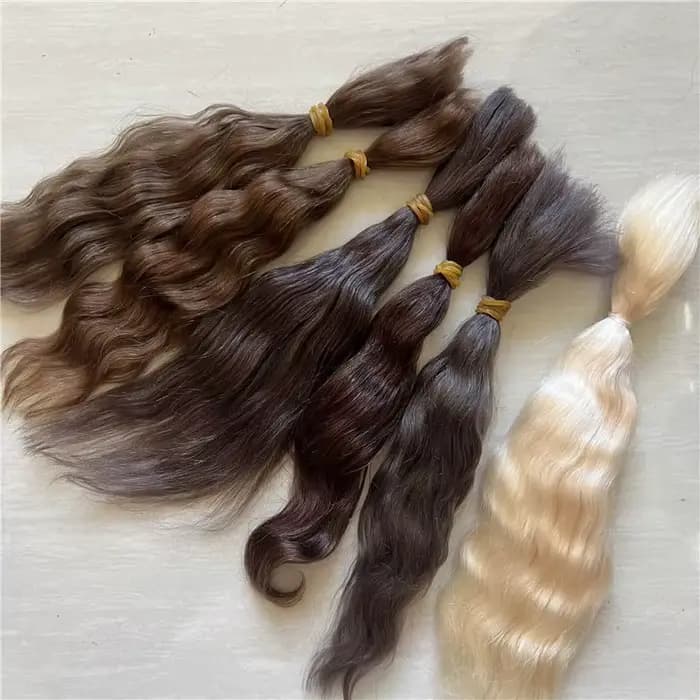 Dernier Mohair pur pour poupée Reborn/poupée BJD marron thé doré marron 6 couleurs poupée Reborn accessoire de poupée Mohair enraciné à la main