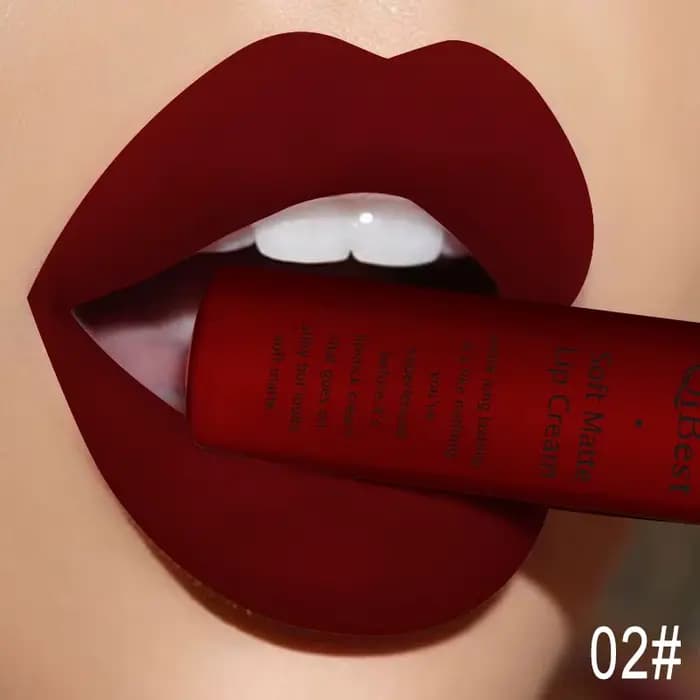 QIBEST mat liquide rouge à lèvres imperméable longue durée velours Mate nu