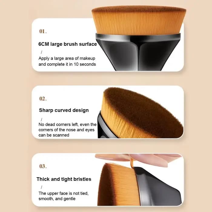 Pinceau de maquillage pour fond de teint en poudre liquide pour femme