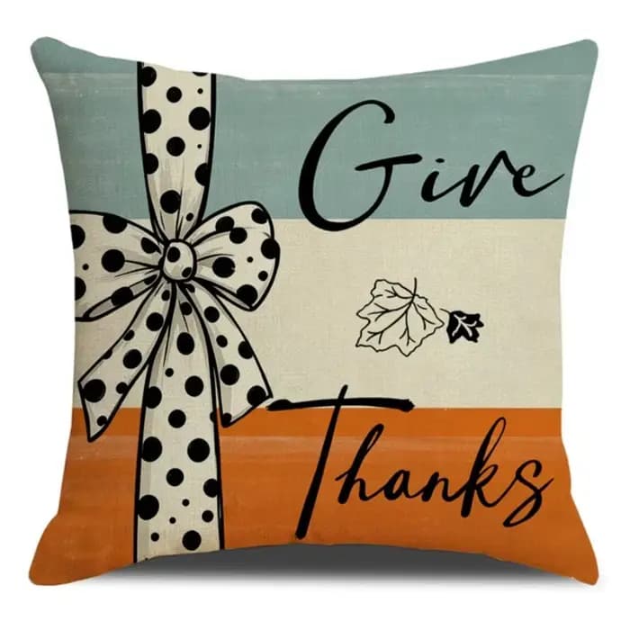 Housse de coussin en lin imprimée pour Thanksgiving, motif dessin animé, décorative et festive, douce et confortable, pour la décoration intérieure