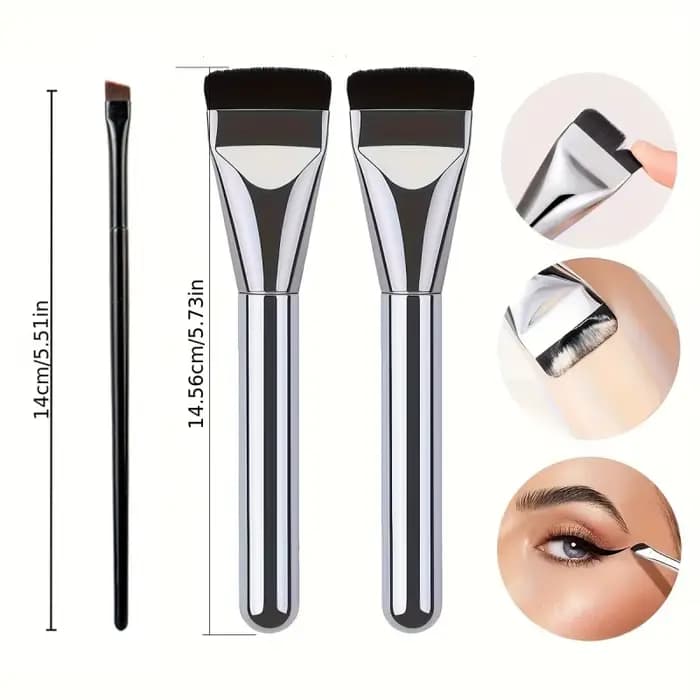 2 pinceaux professionnels pour fond de teint