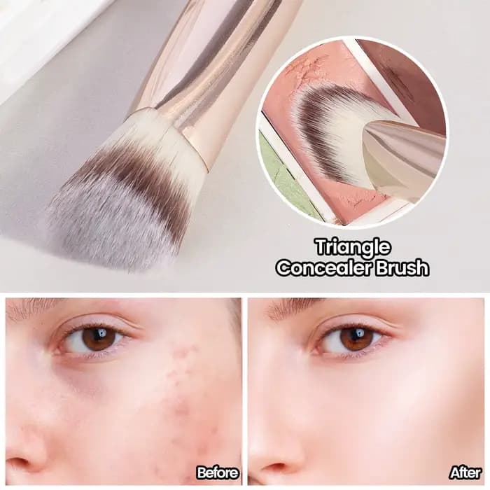 Pinceau de maquillage sous les yeux