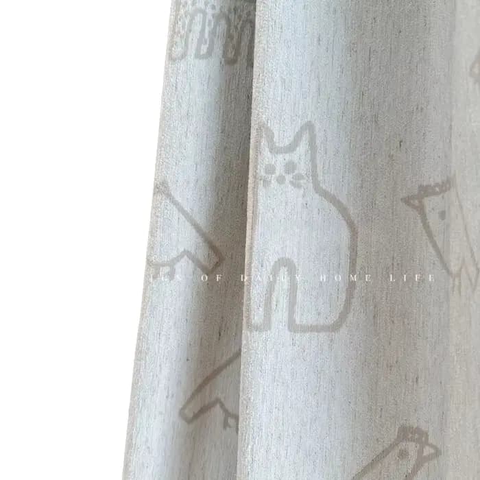Rideaux pour enfants en coton et lin, motif animaux du monde, super doux, en chenille, mignons et enfantins, pour salle à manger et chambre à coucher