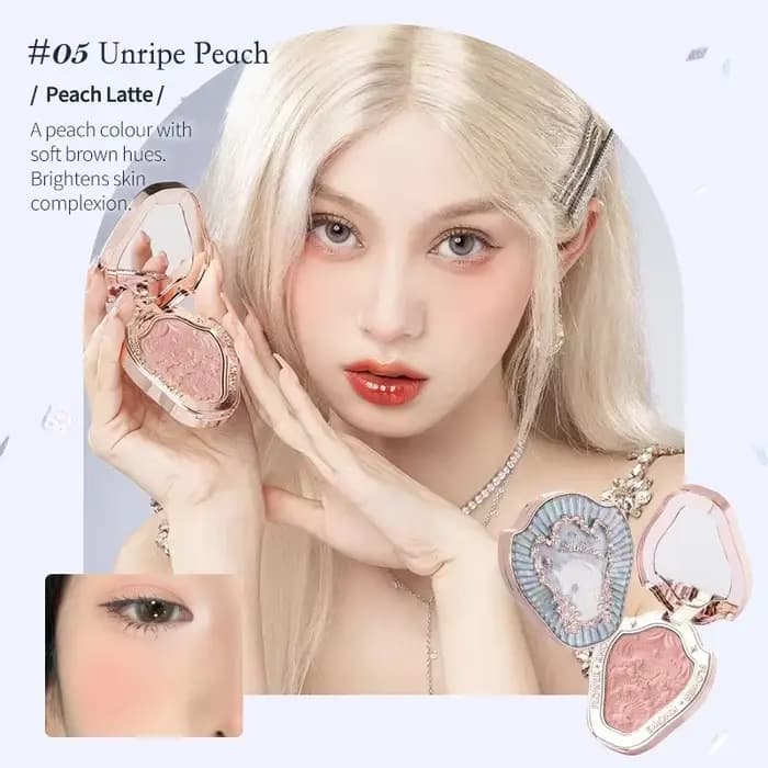 Fleur sait fraise Rococo série fard à joues en relief poudre Fine maquillage lisse longue durée