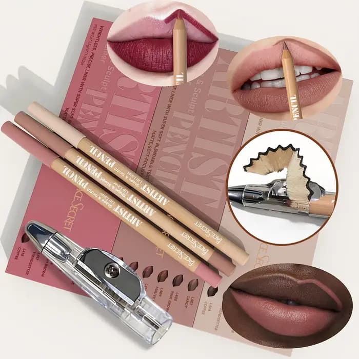 Ensemble de maquillage pour les lèvres 7 pièces/ensemble : 6 crayons