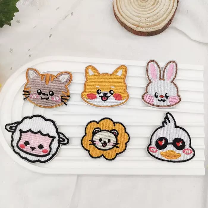Animaux mignons enracinés Lapins Chiens, plus foncés que des patchs de broderie auto-adhésifs, vêtements décoratifs, sacs, chaussures, chapeaux, étudiant, papeterie