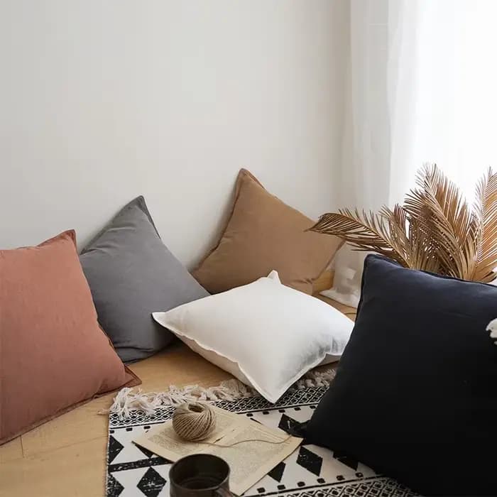 Housse de coussin de canapé en coton et lin, décoration, taie d'oreiller de taille, pour canapé-lit, chaise, canapé décoratif
