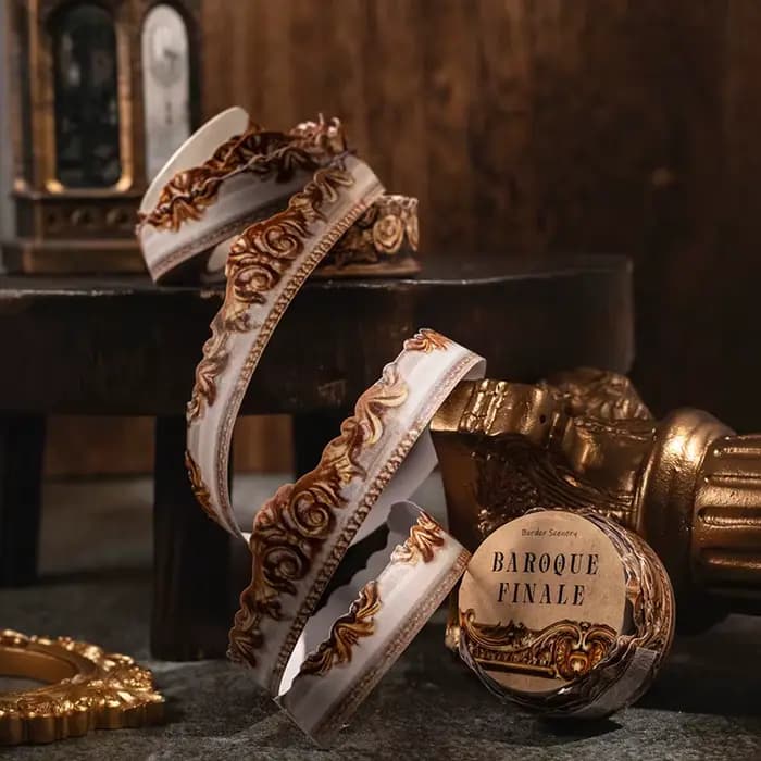 Ruban Washi de 20 mm * 2 m, style baroque rétro, pour scrapbooking DIY, ruban adhésif esthétique