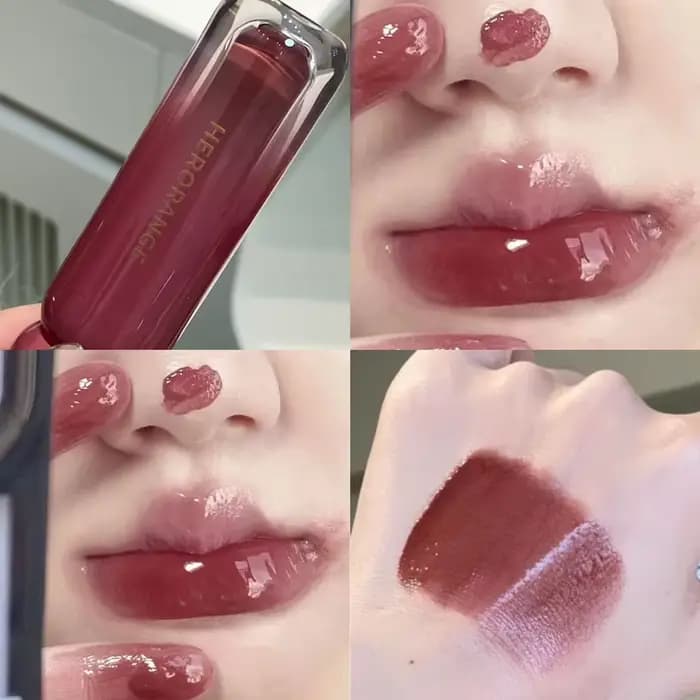Gloss à lèvres rouge violet gelée