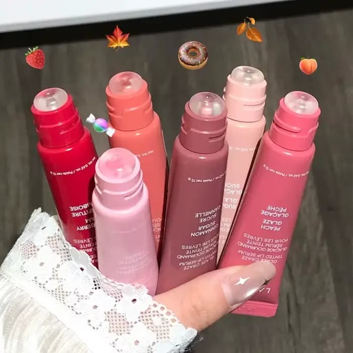 Baume à lèvres liquide cristallin Laneige Donut Lip Glaze avec applicateur en forme de pinceau