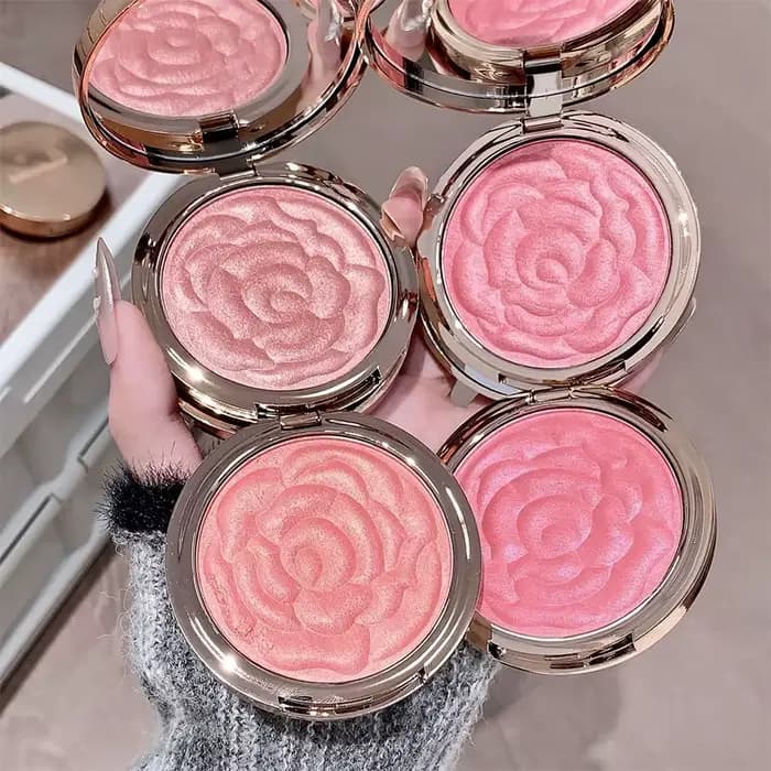 Poudre de blush rose gaufrée