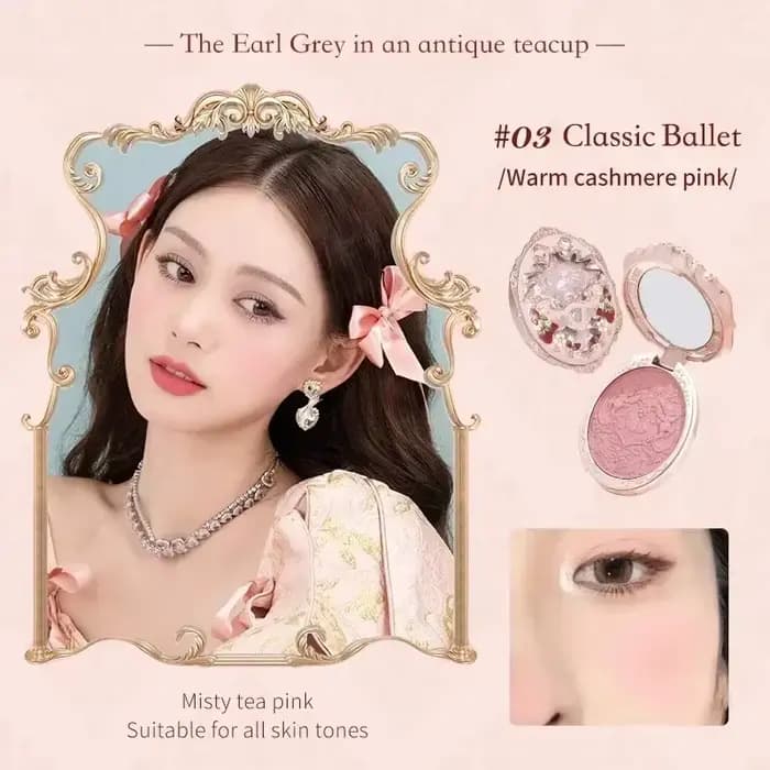 Fleur sait fraise Rococo série fard à joues en relief poudre Fine maquillage lisse longue durée
