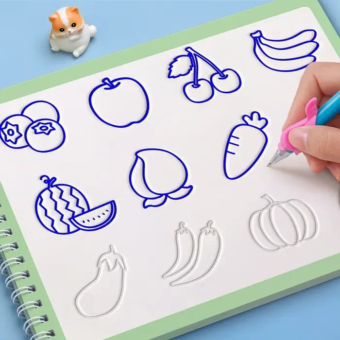 Livre de dessin à rainure pour enfants de 3 à 14 ans, livre de dessin à rainure pour enfants de la maternelle, pratique de base, cahier magique