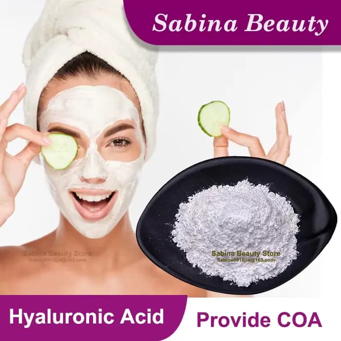 Poudre d'acide hyaluronique 99%, haute qualité, qualité cosmétique, Anti-vieillissement, hydratant, matière première cosmétique pour blanchir la peau