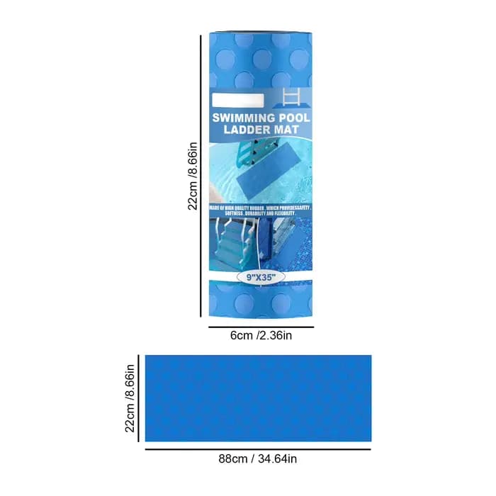 Coussin de protection pour marches de piscine, tapis de protection antidérapant 34,6x8,6 pouces, doublure de sécurité pour piscines hors sol