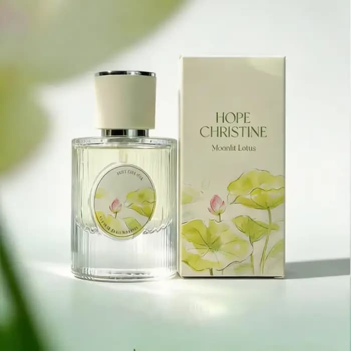 Parfum de lotus frais, fragrance florale et boisée longue durée, beauté orientale, mélangé à du lotus et du jasmin