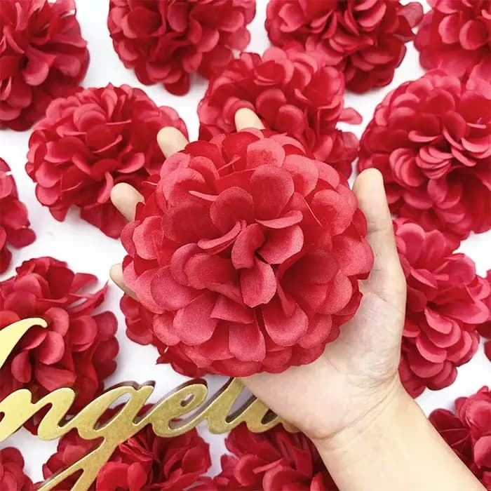 Têtes de fleurs artificielles d'hortensia de la série rouge injRose, accessoires photo, bricolage, mariage floral, matériel de Gand A1021-9999, 5 pièces/lot