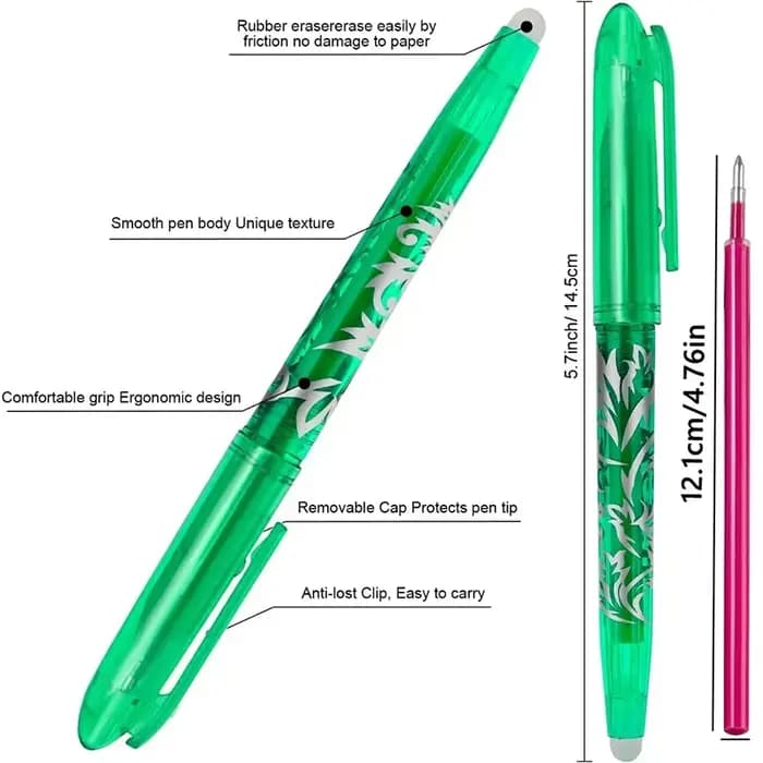Kawaii Pilot, stylos à gel effaçables, encres de couleurs assorties, pointe fine 0,5 mm, paquet de 12/8