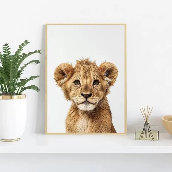 Affiche de bébé animaux mignons pour la décoration intérieure, cerf, guépard, ours, Krasnor rouge, peinture sur toile imprimée, art mural, photo pour chambre d'enfant