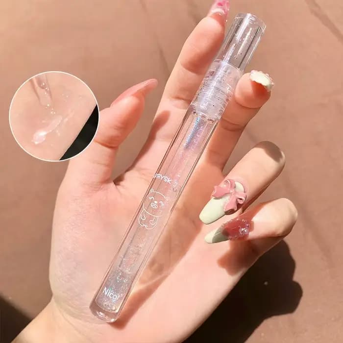 Bleu Fine diamant clair brillant à lèvres nacré séduisant