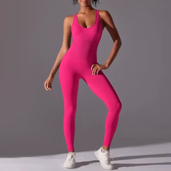 Ensemble de sport pour femme, tenue de yoga, combinaison de sport, combinaison de fitness, combinaison de sport extensible, combinaison sexy à dos en V