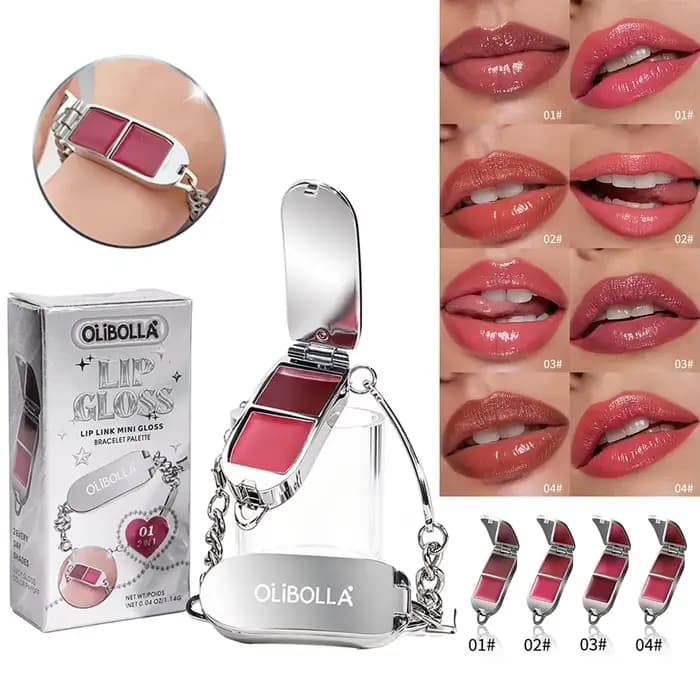 Bracelet gloss à lèvres 2-en-1 avec miroir