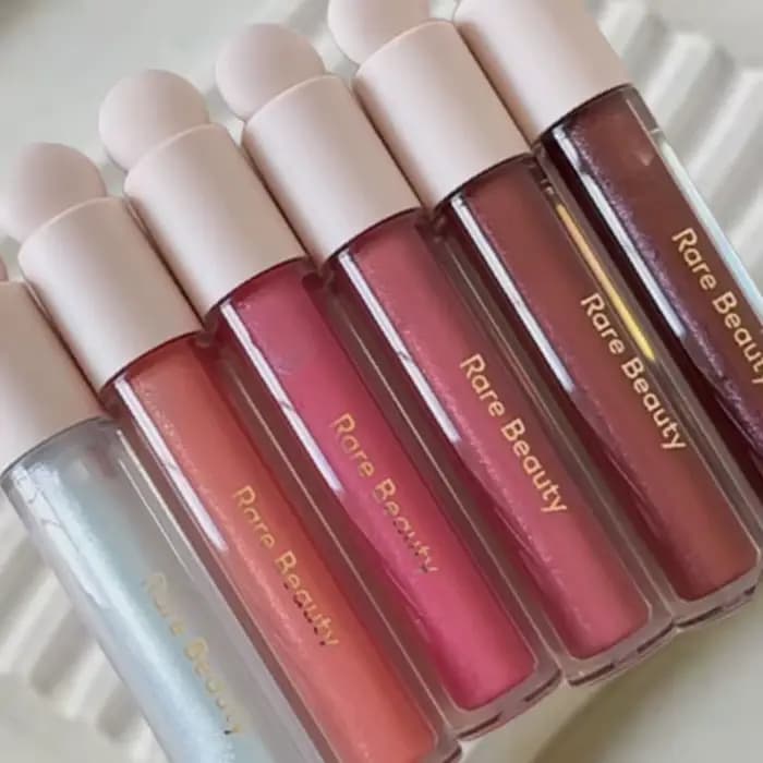 Rare Beauty Glossy Lip Blam Apricot Neutral Mauve Rose Berry Nourishing Lip Gloss Happy Hope Wonder Moisturizing Lipstick Makeup
