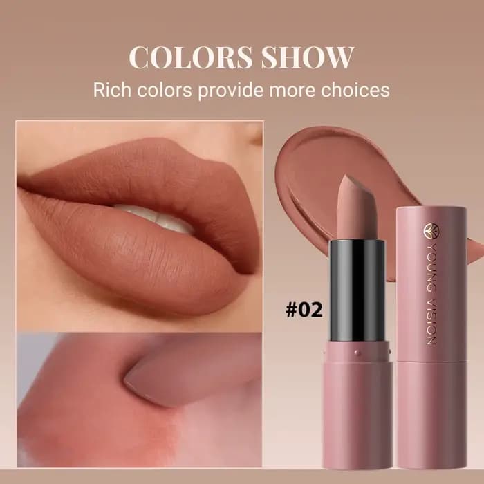 Rouge à lèvres mat soyeux velours nude marron