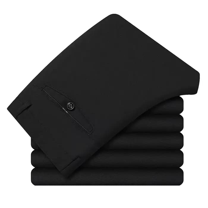 Pantalon de travail pour homme en lin naturel texturé, tissu tissé mat résistant à l'usure, idéal pour le quotidien, les entretiens et les banquets, coupe longue.