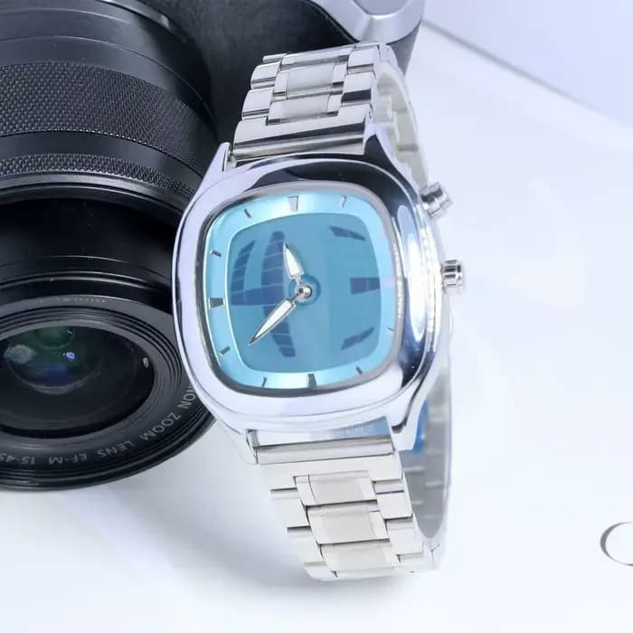 Montre en quartz rouge, couleur carrée, style Y2K, affichage à aiguilles et numérique, double affichage, acier, personnalisable, montres tendance pour hommes, design dynamique, montre de business