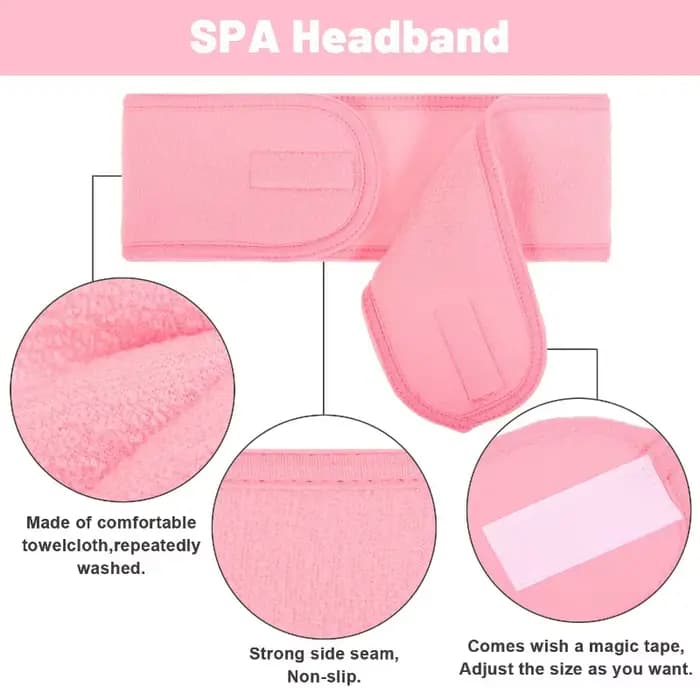 Bandeau spa pour femme |   Bande élastique pour cheveux en flanelle |   Parfait pour les soins de la peau, la douche, le yoga et le sport