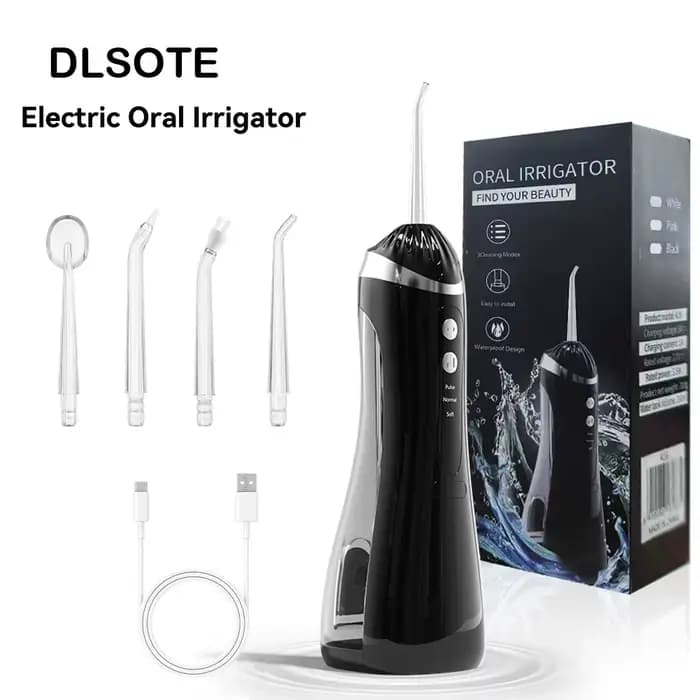 Irrigateur buccal, 3 Modes de nettoyage, Portable, Rechargeable, étanche IP65, fil dentaire, blanchiment des dents, Jet, 200ML