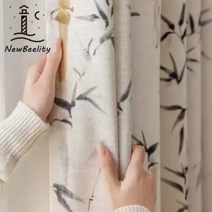 Cotton Linen French Curtains for Living Room Bedroom Dining Tulle Custom Size Classic Decor Nature Vertically Simple European