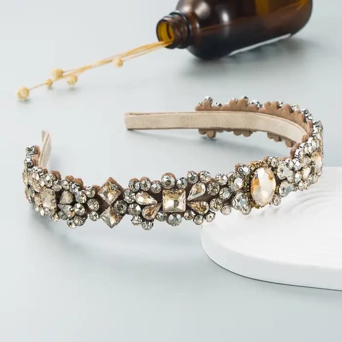 Accessoire de cheveux pour femmes, bandeau entièrement en diamant, Style palais rétro baroque européen et américain