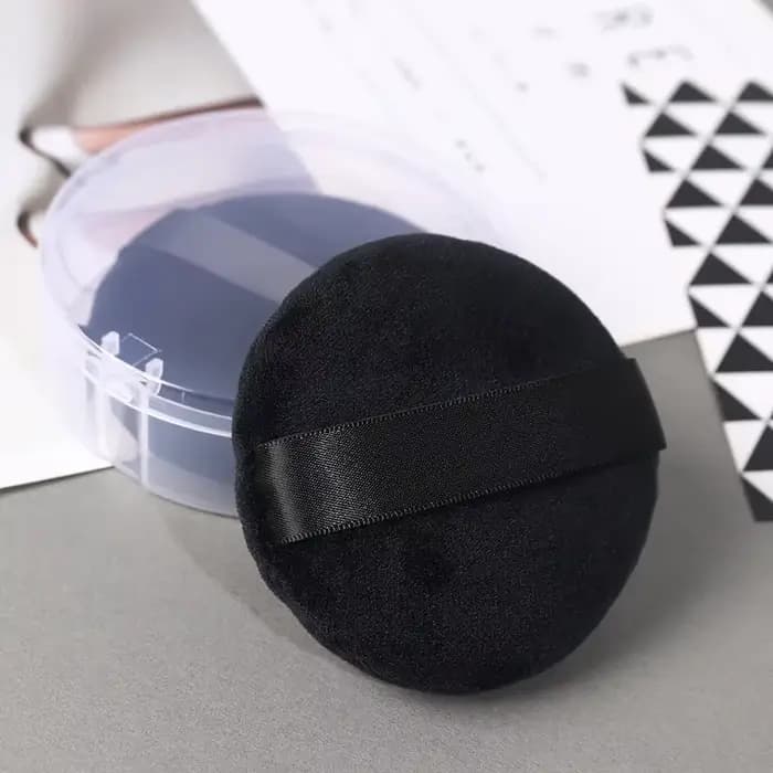 1Pc moelleux velours maquillage bouffées poudre libre éponge bouffée noir grand cosmétique