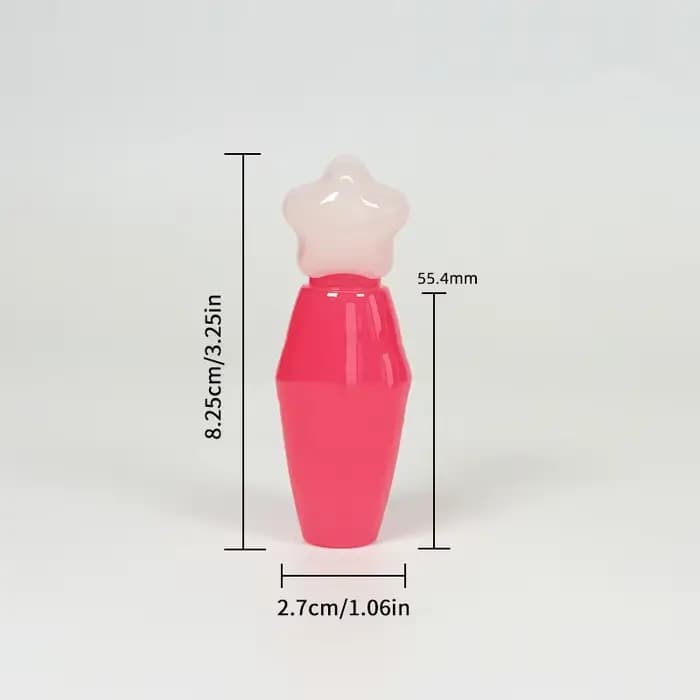Tube à gloss transparent en forme d'étoile avec grande brosse