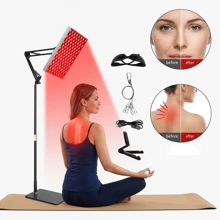 Lampe de luminothérapie rouge pour le visage et le corps 660nm 850nm, thérapie par lumière proche infrarouge, soulagement de la douleur, lampe de luminothérapie rouge pour la maison et le salon