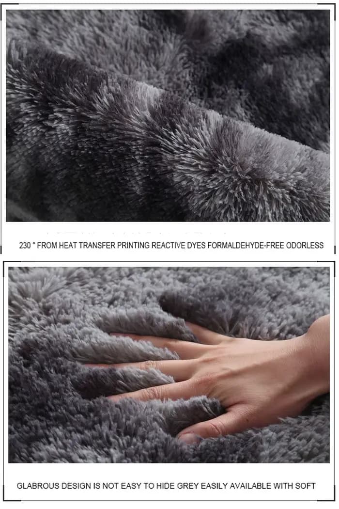 Tapis en peluche pour salon, tapis gris moelleux pour chambre à coucher, tapis antidérapant pour couloir, tapis de chevet, tapis décoratifs pour chambre