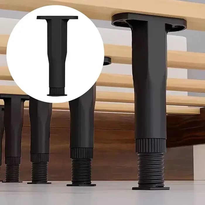 Support de poutre de lit télescopique réglable, pied de meuble en plastique renforcé, pied de canapé, Support de charge inférieur