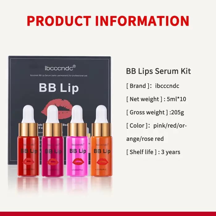 Corée lueur BB lèvres Ampoule sérum démarreur ensemble Semi-Permanent BB brillant