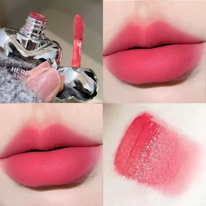 Rouge à lèvres mat soyeux en forme de cœur de pêche
