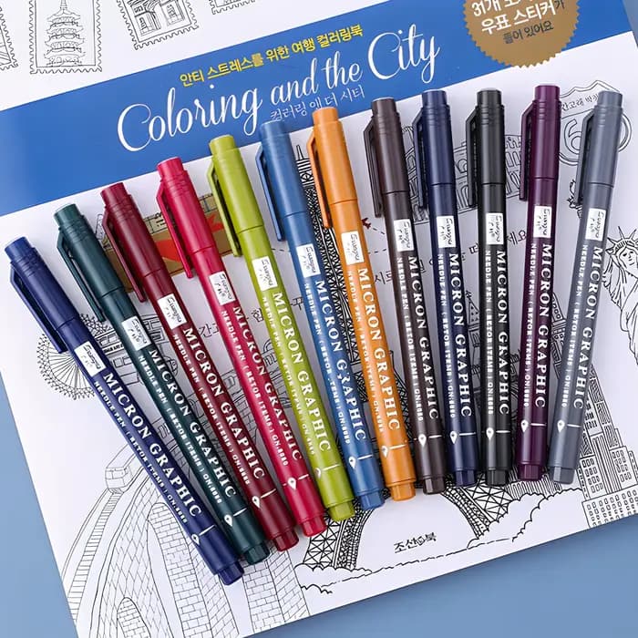 12 couleurs 0.5 Micro, ensemble de stylos à fineliner, stylo à pointe Fine, multi-liner, croquis, Anime, illustration d'artiste/dessin technique