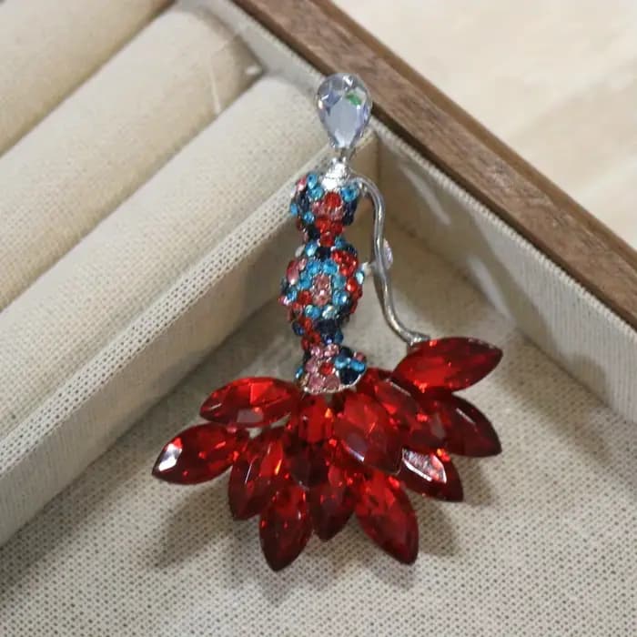 Baroque luxe belle robe de danse rouge Design hommes femmes broche broche, accessoires de bijoux, mariage vacances fête couple cadeau Surprise