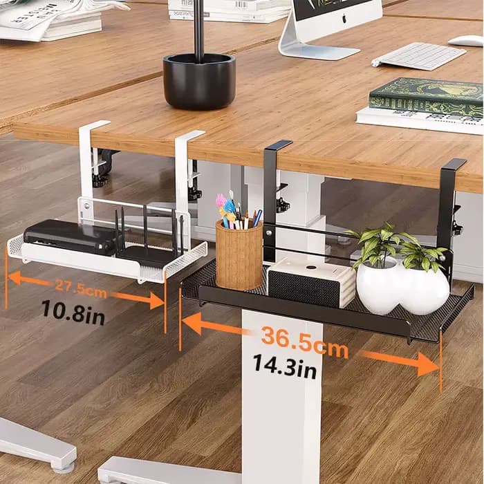 Armoire de bord de Table inférieure, 1 trou de suspension, gestion des câbles gratuite, support de rangement pour ordinateur, organisateur de fils sous la Table