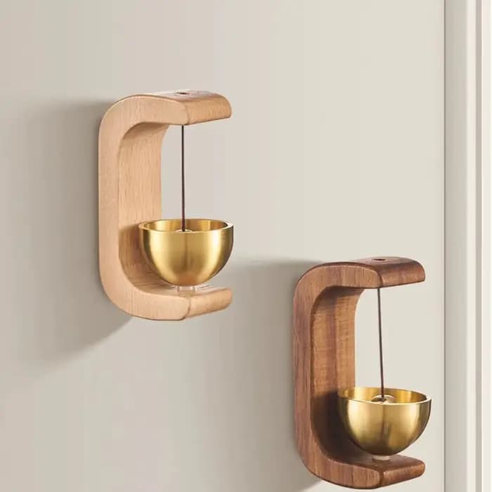 Décorations suspendues carillons éoliens en bois japonais sonnette sans fil sonnette de porte d'entrée cloche à vent décorative pour l'ouverture de la maison