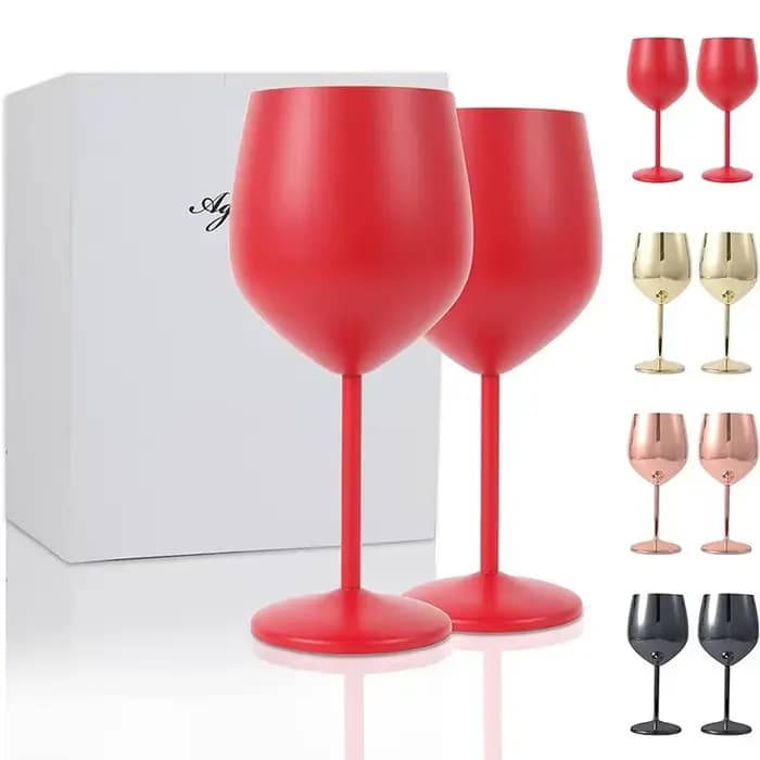 Verre à Cocktail en acier inoxydable de 500ML, verre à vin rouge, grand verre à Champagne en métal incassable, Bar KTV, verre à gobelet de Style européen