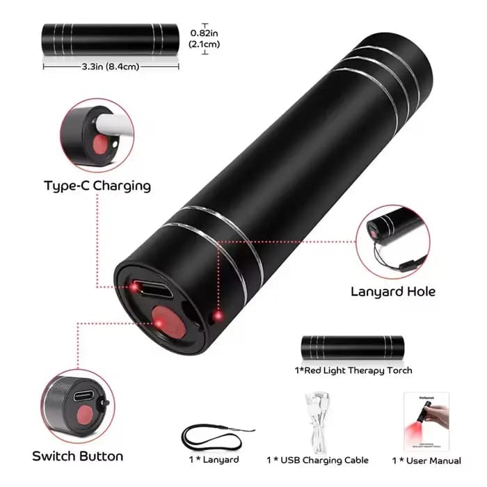 Lampe de thérapie à la lumière rouge 660nm lumière rouge et lampe infrarouge 850nm torche de thérapie avec minuterie Portable LED petite torche soulagement de la douleur corporelle